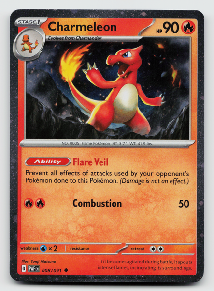 Scarlet & Violet Paldean Fates - 008/091 Charmeleon Uncommon Scarlet & Violet Paldean Fates - 008/091 Charmeleon Uncommon