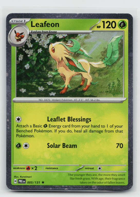 Scarlet & Violet Prismatic Evolutions - 005/131 Leafeon Rare (Cosmos Holofoil Promo)