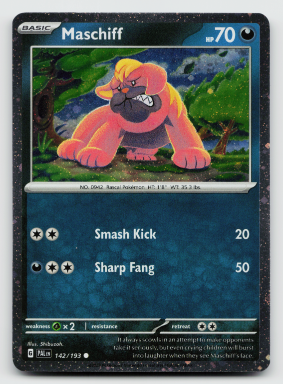 Scarlet & Violet Paldea Evolved - 142/193 Maschiff Common (Cosmos Holofoil Promo)