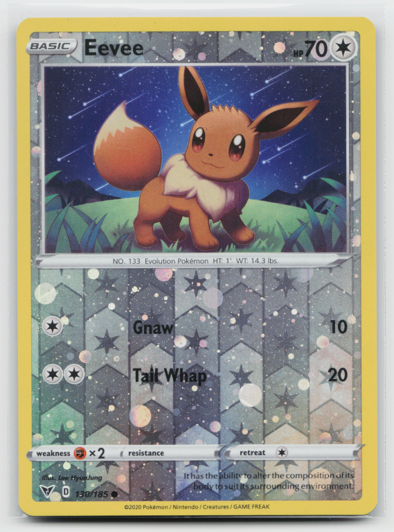 Sword & Shield Vivid Voltage - 130/185 Eevee Common (Cosmos Reverse Holofoil Promo)