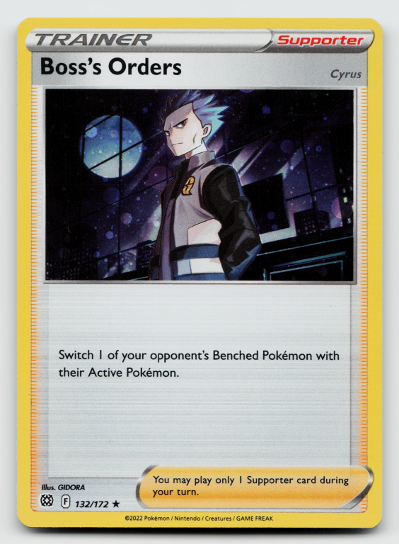 Sword & Shield Brilliant Stars - 132/172 Boss's Orders Holo Rare (Cosmos Holofoil Promo)