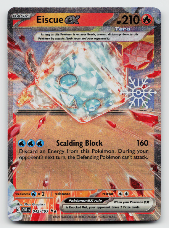 Scarlet & Violet Obsidian Flames - 042/197 Eiscue ex Double Rare Sealed (Snowflake Stamp Promo)