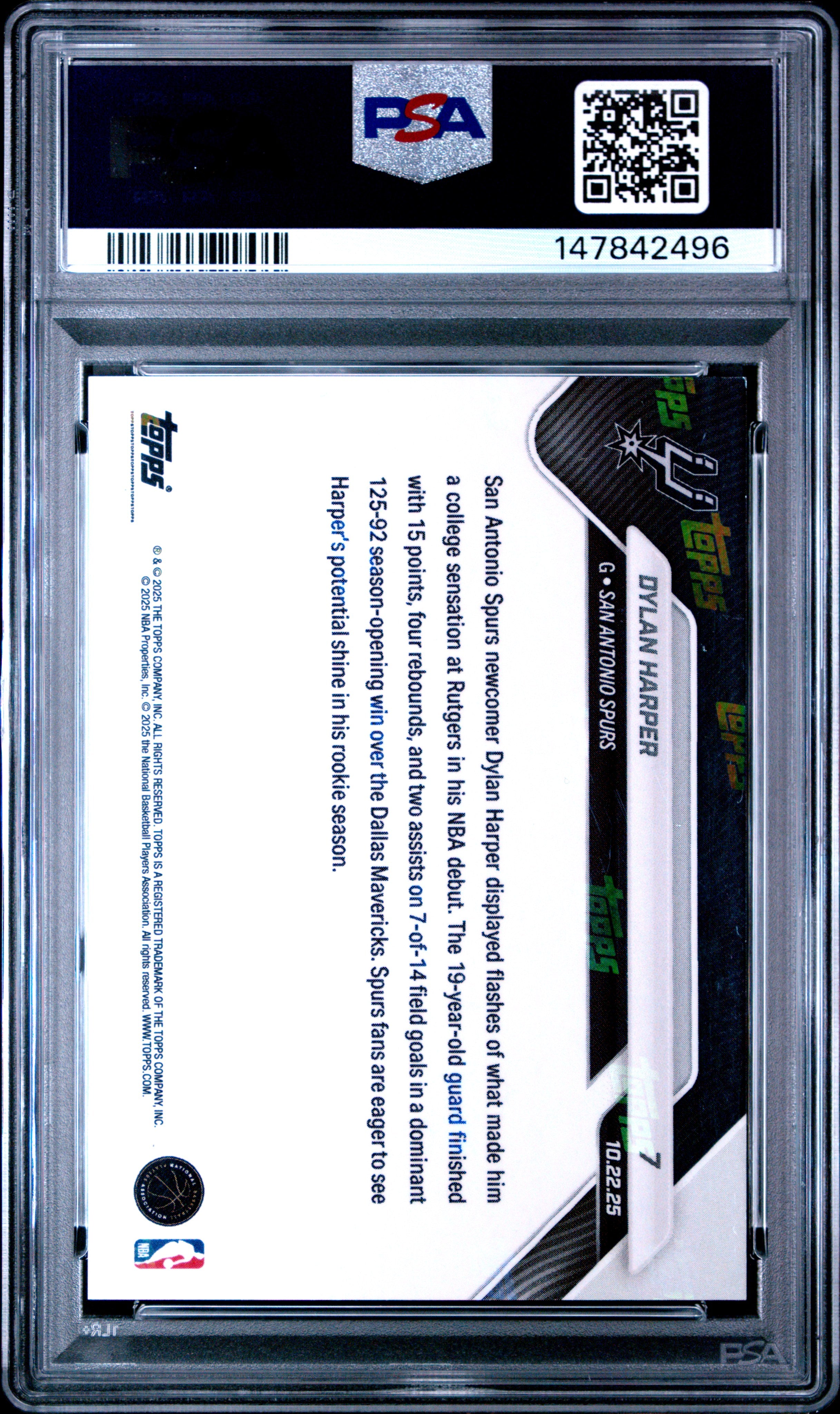 2025 TOPPS NOW #7 DYLAN HARPER GOLD FOIL PSA 9
