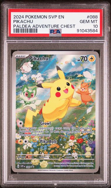 Pokémon - Pikachu SVP 088 (Paldea Adventure Chest Black Star Promo) - PSA 10 (GEM MINT)