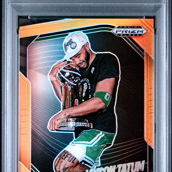 2024 PANINI PRIZM BLACK #139 JAYSON TATUM ORANGE PRIZM PSA 9