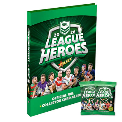 2026 NRL League Heroes Binder Album + 2 Packs