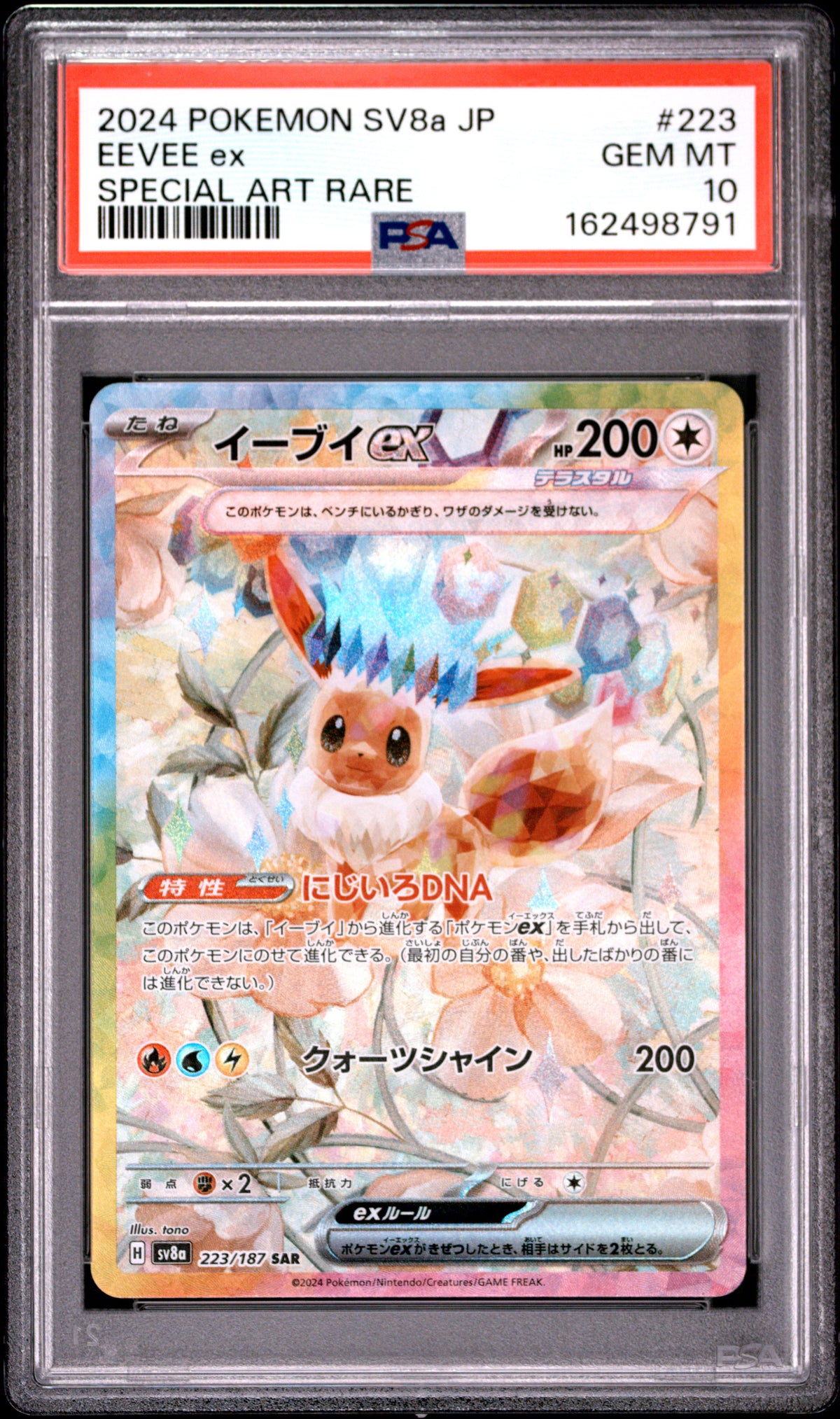 2024 Pokemon Japanese Eevee EX 223/187 Special Art Rare PSA 10