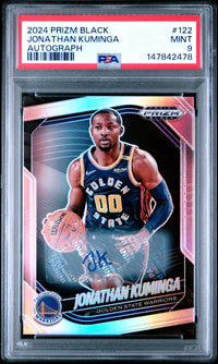 2024 Panini Jonathan Kuminga 122 Panini Prizm Black Autograph PSA 9