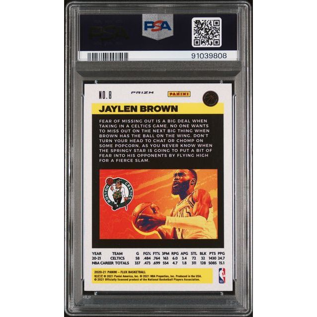 2020 NBA Flux – Jalen Brown No.8 (Black Pulsar) PSA 10