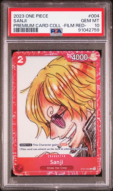 One Piece Card Game - Sanji ST01-004  (-FILM RED- Premium Card Collection) - PSA 10 (GEM-MINT)