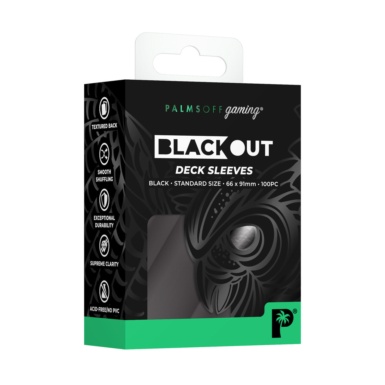 Palms Off Gaming - Blackout Deck Sleeves - Standard Size (100pc) - Black