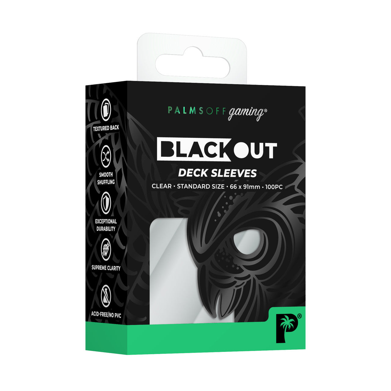 Palms Off Gaming - Blackout Deck Sleeves - Standard Size (100pc) - Clear
