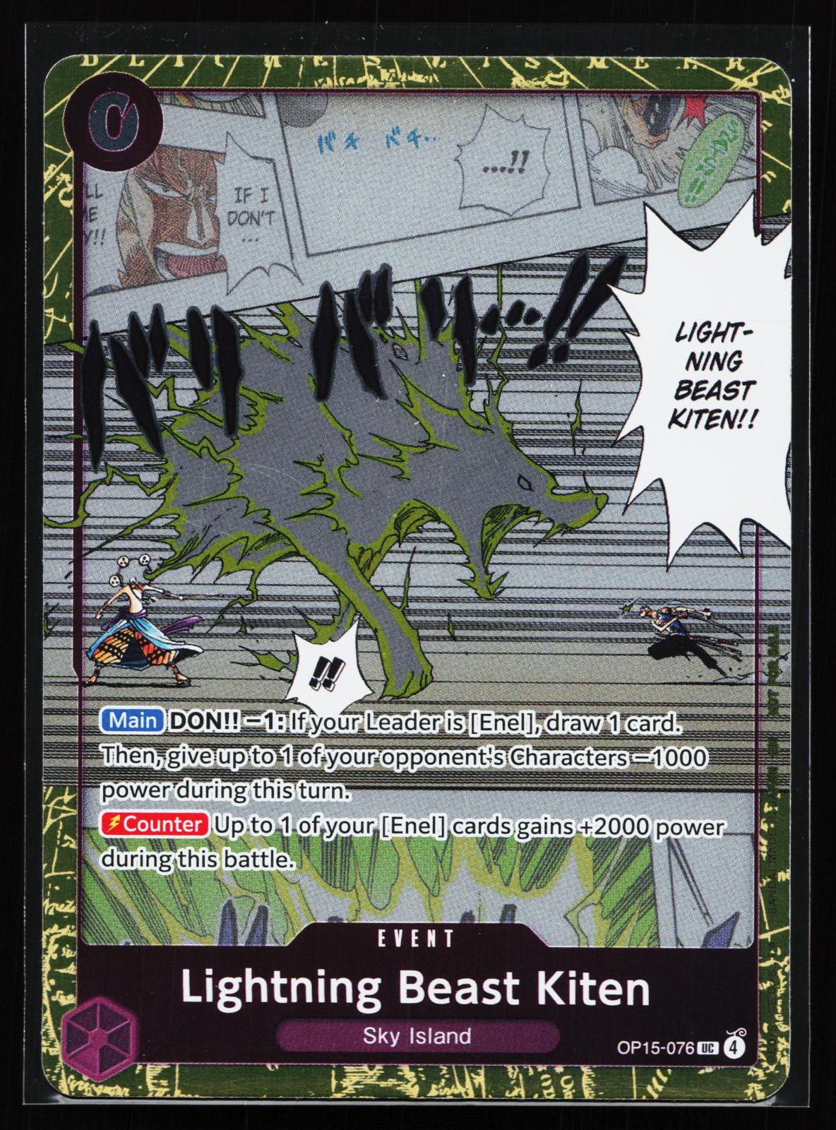 Adventure on Kami's Island Release Event Cards OP15-076 Lightning Beast Kiten
