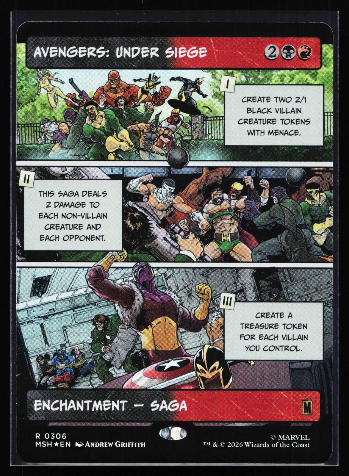 Marvel Super Heroes 306 Avengers: Under Siege (Borderless) Rare