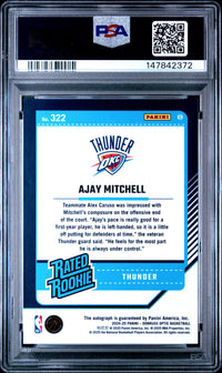 2024 PANINI DONRUSS OPTIC #322 AJAY MITCHELL SIGNATURE PSA 9