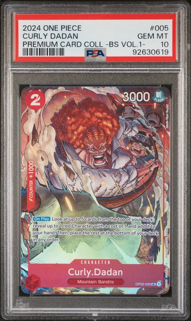 One Piece Card Game - Curly Dadan OP02-005 (Premium Card Collection - Best Selection Vol.1) - PSA 10 (GEM-MINT)