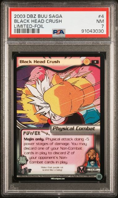 Dragon Ball Z Card Game (Score) - Black Head Crush #4 (Limited Foil) - PSA 7 (NM)