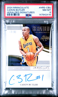 2024 PANINI IMMACULATE COLLECTION HERALDED SIGNATURES #HRS-CBU CARON BUTLER HERALDED SIGNATURES PSA 8
