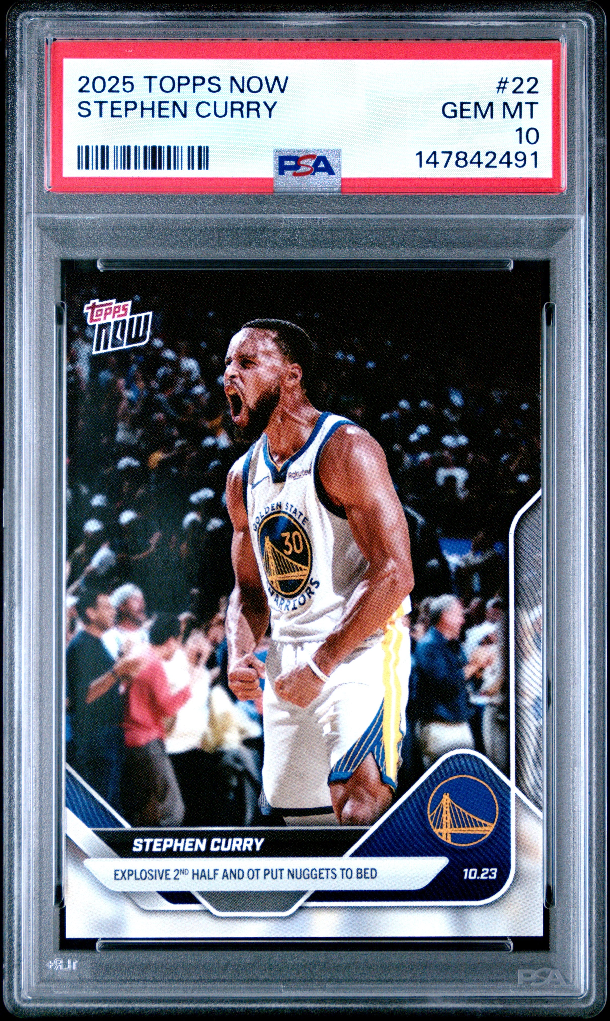 2025 Topps Stephen Curry 22 Topps Now PSA 10