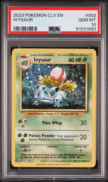 Pokémon - Ivysaur CLB 002/034 (Classic - Venusaur and Lugia ex Deck)- PSA 10 (GEM-MT)