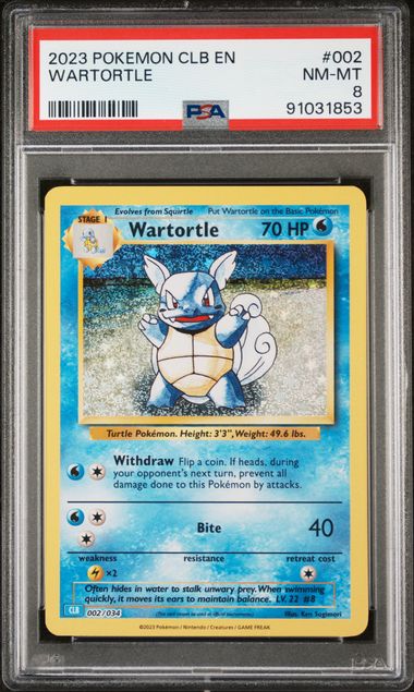 Pokémon - Wartortle CLB 002/034 (Classic - Blastoise and Suicune ex Deck)- PSA 8 (NM-MT)