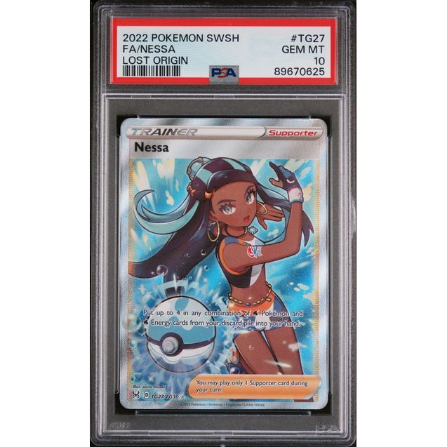 2022 Pokemon Sword & Shield Lost Origin Trainer Gallery #TG27 Nessa Full Art PSA 10