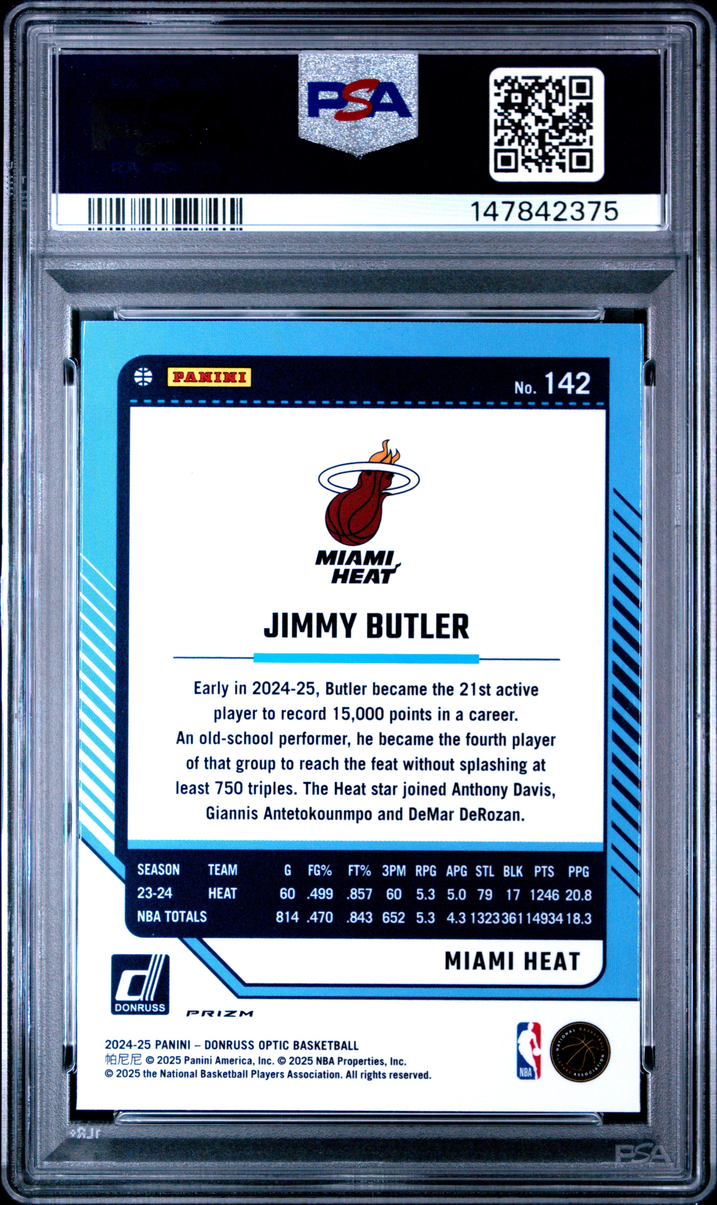 2024 PANINI DONRUSS OPTIC #142 JIMMY BUTLER III HOLO FAST BREAK PSA 10