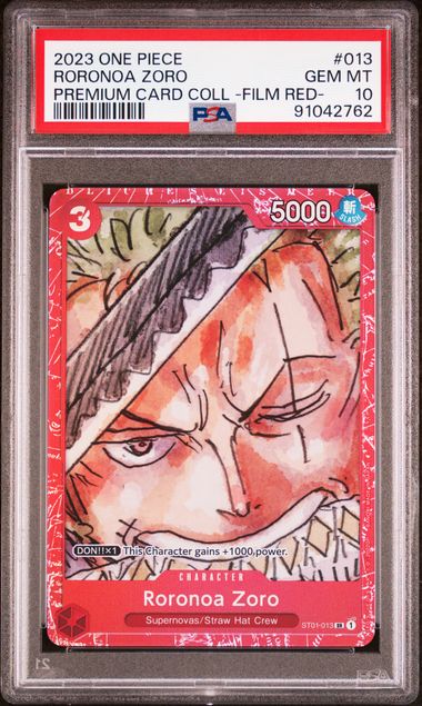 One Piece Card Game - Roronoa Zoro ST01-013 (-FILM RED- Premium Card Collection) - PSA 10 (GEM-MINT)
