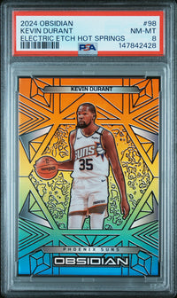 2024 PANINI OBSIDIAN #98 KEVIN DURANT ELECTRIC ETCH HOT SPRINGS PSA 8