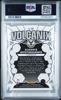 2024-25 PANINI OBSIDIAN VOLCANIX #10 GIANNIS ANTETOKOUNMPO PSA 10