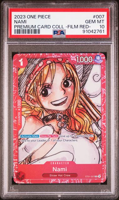 One Piece Card Game - Nami ST01-007 (-FILM RED- Premium Card Collection) - PSA 10 (GEM-MINT)