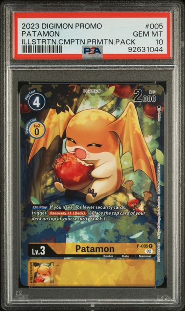 Digimon Card Game - Patamon P-005 (Illustration Competition Promo Pack) - PSA 10 (GEM-MINT)