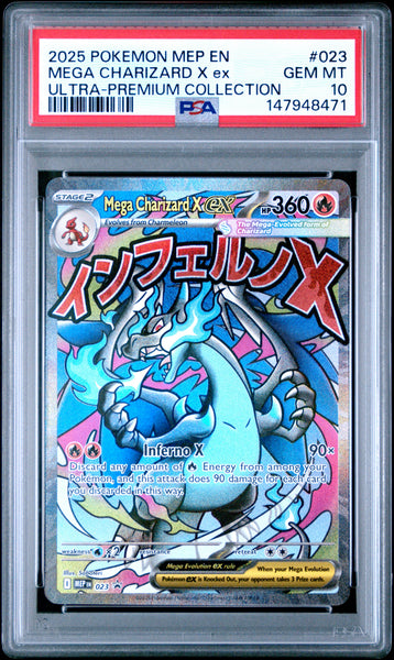 2025 Pokemon Mega Charizard X EX 023 Ultra-Premium Collection PSA 10